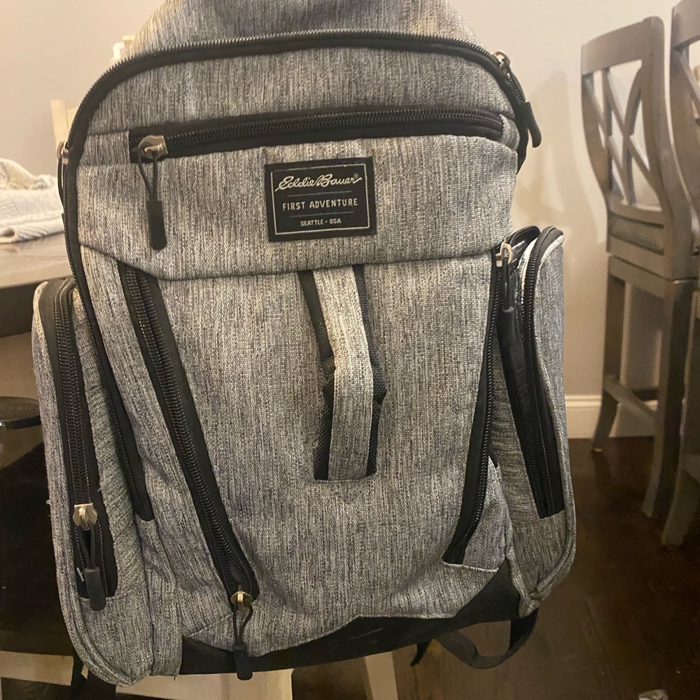 Eddie Bauer Gray Backpack diaper bag